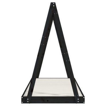 vidaXL Πλαίσιο Παιδικού Κρεβατιού Μαύρο 80x200cm Μασίφ Ξύλο Πεύκου 1 τεμ. - Μονό