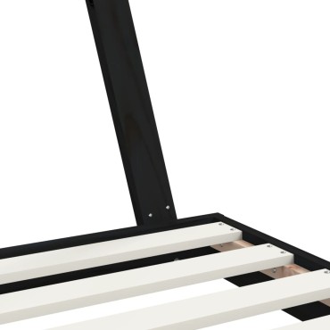 vidaXL Πλαίσιο Παιδικού Κρεβατιού Μαύρο 80x200cm Μασίφ Ξύλο Πεύκου 1 τεμ. - Μονό