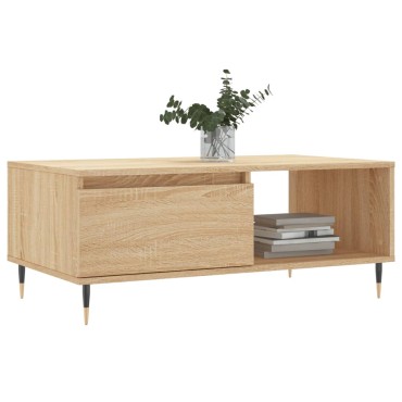 vidaXL Τραπεζάκι Σαλονιού Sonoma Δρυς 90x50x36,5cm Επεξεργασμ. Ξύλο 1 τεμ.