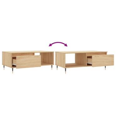 vidaXL Τραπεζάκι Σαλονιού Sonoma Δρυς 90x50x36,5cm Επεξεργασμ. Ξύλο 1 τεμ.
