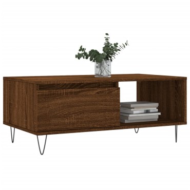 vidaXL Τραπεζάκι Σαλονιού Καφέ Δρυς 90x50x36,5cm Επεξεργασμ. Ξύλο 1 τεμ.