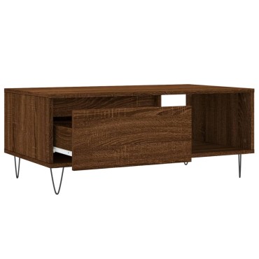 vidaXL Τραπεζάκι Σαλονιού Καφέ Δρυς 90x50x36,5cm Επεξεργασμ. Ξύλο 1 τεμ.