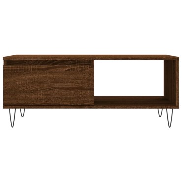 vidaXL Τραπεζάκι Σαλονιού Καφέ Δρυς 90x50x36,5cm Επεξεργασμ. Ξύλο 1 τεμ.