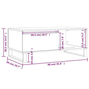 vidaXL Τραπεζάκι Σαλονιού Γκρι Sonoma 90x50x36,5cm Επεξεργασμένο Ξύλο 1 τεμ.