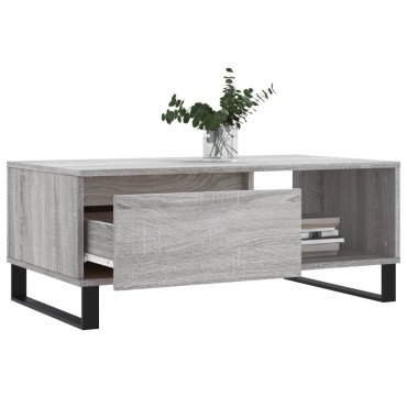 vidaXL Τραπεζάκι Σαλονιού Γκρι Sonoma 90x50x36,5cm Επεξεργασμένο Ξύλο 1 τεμ.