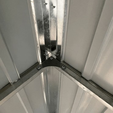 vidaXL Αποθήκη Κήπου Εκτεταμένη Οροφή Καφέ 277x110,5x181 εκ. Ατσάλι