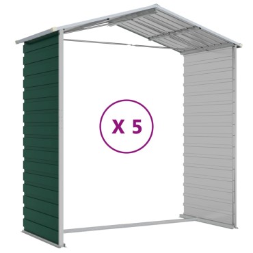 vidaXL Αποθήκη Κήπου Πράσινη 191 x 470 x 198 εκ. Γαλβανισμένο Ατσάλι