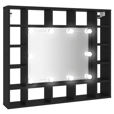 vidaXL Έπιπλο Καθρέπτη LED Μαύρο 91x15x76,5cm 1 τεμ.