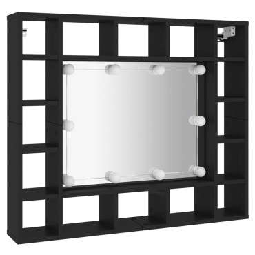 vidaXL Έπιπλο Καθρέπτη LED Μαύρο 91x15x76,5cm 1 τεμ.