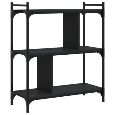 vidaXL Βιβλιοθήκη 3 Επιπέδων Μαύρη 76x32x88cm από Επεξεργ. Ξύλο 1 τεμ.