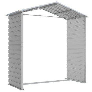 vidaXL Αποθήκη Κήπου Ανοιχτό Γκρι 191x130x198 εκ. Γαλβανισμένο Ατσάλι