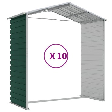 vidaXL Αποθήκη Κήπου Πράσινη 191x895x198 εκ. Γαλβανισμένο Ατσάλι