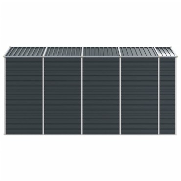 vidaXL Αποθήκη Κήπου Ανθρακί 191x385x198 εκ. Γαλβανισμένο Ατσάλι
