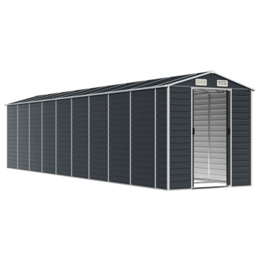 vidaXL Αποθήκη Κήπου Ανθρακί 191x810x198 εκ. Γαλβανισμένο Ατσάλι
