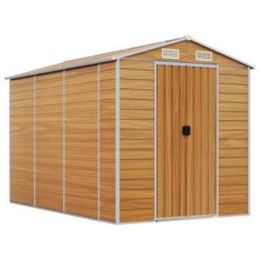 vidaXL Αποθήκη Κήπου Ανοιχτό Γκρι 191x300x198 εκ. Γαλβανισμένο Ατσάλι