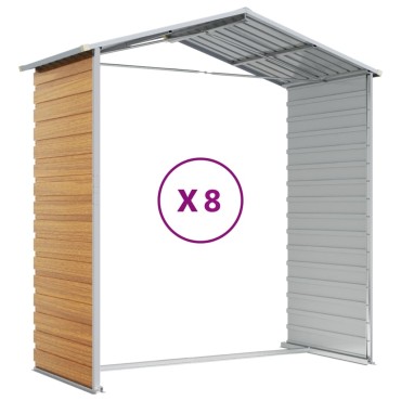 vidaXL Αποθήκη Κήπου Ανοιχτό Καφέ 191x725x198 εκ. Γαλβανισμένο Ατσάλι