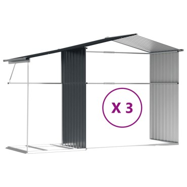 vidaXL Αποθήκη Κήπου Ανθρακί 277x365,5x179 εκ. από Γαλβαν. Ατσάλι