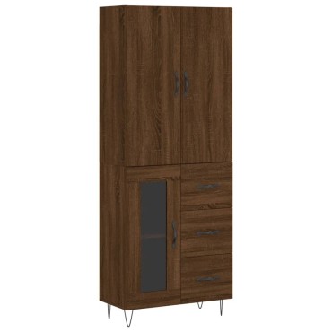 vidaXL Ντουλάπι Καφέ Δρυς 69,5x34x180cm από Επεξεργασμένο Ξύλο 1 τεμ.