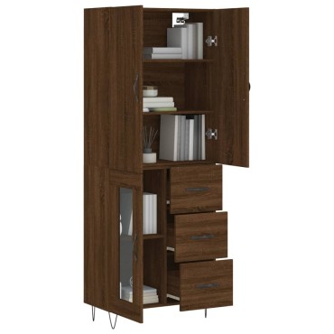 vidaXL Ντουλάπι Καφέ Δρυς 69,5x34x180cm από Επεξεργασμένο Ξύλο 1 τεμ.