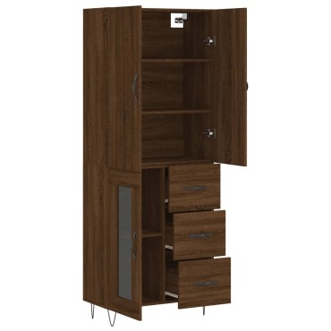vidaXL Ντουλάπι Καφέ Δρυς 69,5x34x180cm από Επεξεργασμένο Ξύλο 1 τεμ.