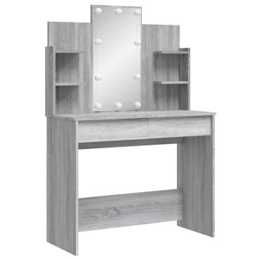 vidaXL Μπουντουάρ με LED Φώτα Γκρι Sonoma 96x40x142cm 1 τεμ.