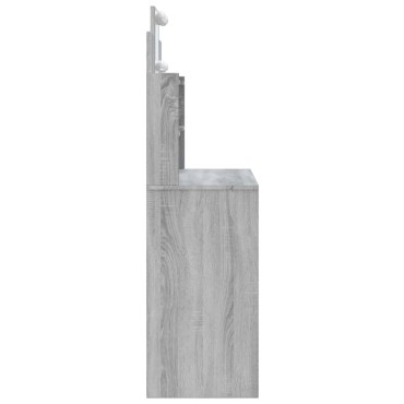 vidaXL Μπουντουάρ με LED Φώτα Γκρι Sonoma 96x40x142cm 1 τεμ.