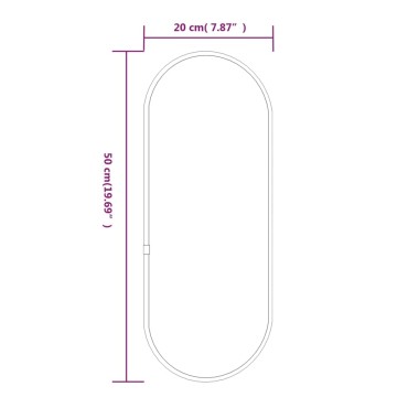 vidaXL Καθρέφτης Τοίχου Οβάλ Χρυσός 50x20 εκ.