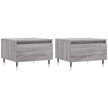 vidaXL Τραπεζάκια Σαλονιού 2 τεμ. Γκρι Sonoma 50x46x35cm Επεξ. Ξύλο