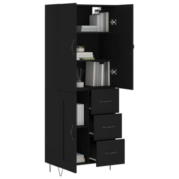 vidaXL Ντουλάπι Μαύρο 69,5x34x180cm από Επεξεργασμένο Ξύλο 1 τεμ.