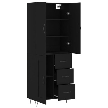 vidaXL Ντουλάπι Μαύρο 69,5x34x180cm από Επεξεργασμένο Ξύλο 1 τεμ.