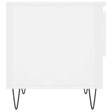 vidaXL Τραπεζάκι Σαλονιού Γυαλιστ. Λευκό 50x46x50cm Επεξεργ. Ξύλο 1 τεμ.