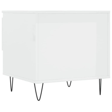 vidaXL Τραπεζάκι Σαλονιού Γυαλιστ. Λευκό 50x46x50cm Επεξεργ. Ξύλο 1 τεμ.