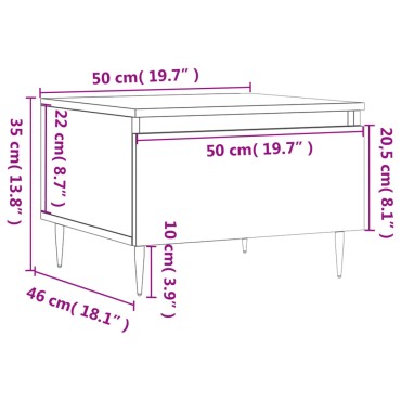 vidaXL Τραπεζάκια Σαλονιού 2 τεμ. Γυαλ. Λευκό 50x46x35cm Επεξ. Ξύλο