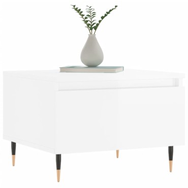 vidaXL Τραπεζάκια Σαλονιού 2 τεμ. Γυαλ. Λευκό 50x46x35cm Επεξ. Ξύλο