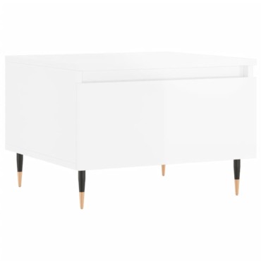 vidaXL Τραπεζάκια Σαλονιού 2 τεμ. Γυαλ. Λευκό 50x46x35cm Επεξ. Ξύλο