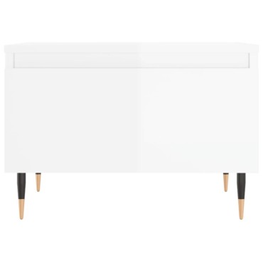 vidaXL Τραπεζάκια Σαλονιού 2 τεμ. Γυαλ. Λευκό 50x46x35cm Επεξ. Ξύλο
