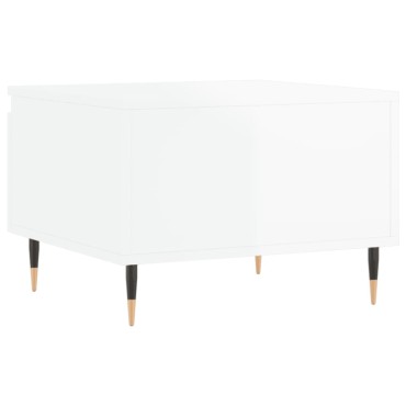vidaXL Τραπεζάκια Σαλονιού 2 τεμ. Γυαλ. Λευκό 50x46x35cm Επεξ. Ξύλο