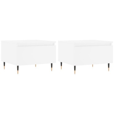 vidaXL Τραπεζάκια Σαλονιού 2 τεμ. Λευκά 50x46x35cm Επεξεργ. Ξύλο