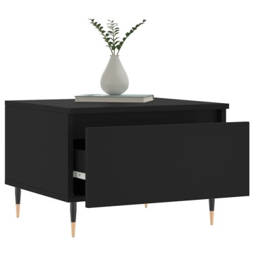 vidaXL Τραπεζάκια Σαλονιού 2 τεμ. Μαύρα 50x46x35cm Επεξεργ. Ξύλο