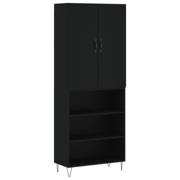 vidaXL Ντουλάπι Μαύρο 69,5x34x180cm από Επεξεργασμένο Ξύλο 1 τεμ.