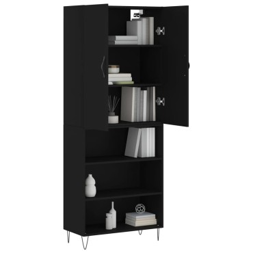 vidaXL Ντουλάπι Μαύρο 69,5x34x180cm από Επεξεργασμένο Ξύλο 1 τεμ.