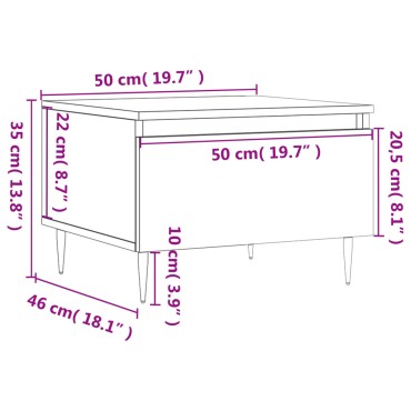 vidaXL Τραπεζάκια Σαλονιού 2 τεμ. Καφέ Δρυς 50x46x35cm Επεξ. Ξύλο