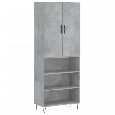 vidaXL Ντουλάπι Γκρι Σκυροδέματος 69,5x34x180cm Επεξεργασμένο Ξύλο 1 τεμ.