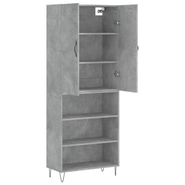 vidaXL Ντουλάπι Γκρι Σκυροδέματος 69,5x34x180cm Επεξεργασμένο Ξύλο 1 τεμ.