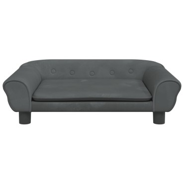 vidaXL Καναπές Παιδικός Σκούρο Γκρι 70x45x26cm από Βελούδο 1 τεμ.
