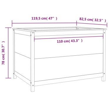 vidaXL Ζαρντινιέρα Υπερυψωμένη 119,5x82,5x78 εκ. Μασίφ Ψευδοτσούγκας