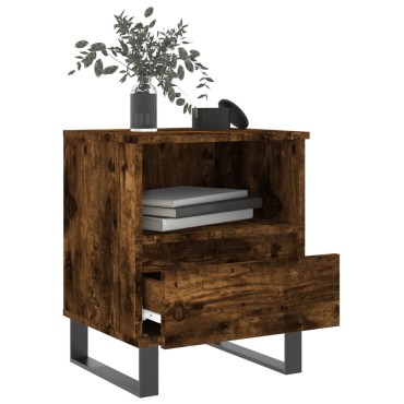 vidaXL Κομοδίνο Καπνιστή Δρυς 40x35x50cm από Επεξεργ. Ξύλο 1 τεμ.