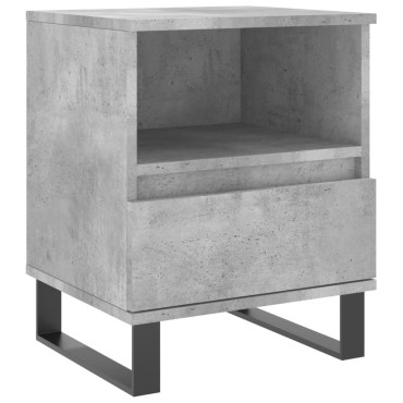 vidaXL Κομοδίνο Γκρι Σκυροδέματος 40x35x50cm από Επεξεργ. Ξύλο 1 τεμ.