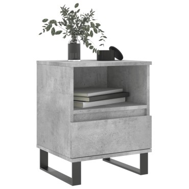 vidaXL Κομοδίνο Γκρι Σκυροδέματος 40x35x50cm από Επεξεργ. Ξύλο 1 τεμ.