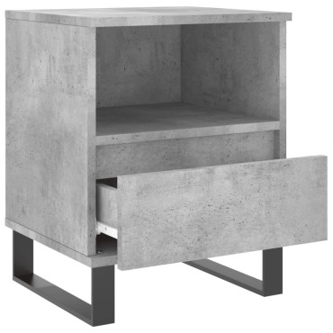 vidaXL Κομοδίνο Γκρι Σκυροδέματος 40x35x50cm από Επεξεργ. Ξύλο 1 τεμ.
